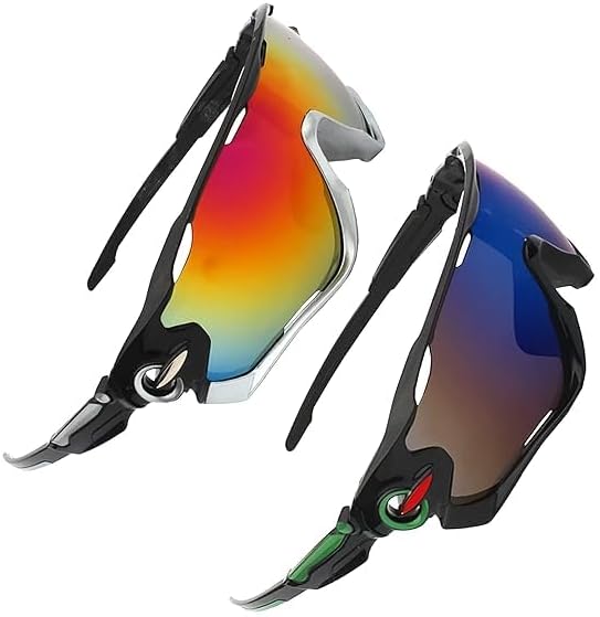 Oskal 2Pcs Running Glasses for Men – Ultra-Light & Non-Sleep Workout Glasses for Men – Sports Sunglasses Packs with Rainbo...