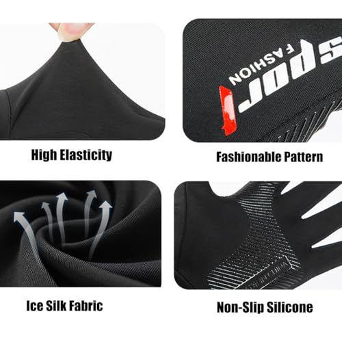 OVOY Sun-UV-Protection-Gloves for Men Women Fingerless Driving Gloves Non-Slip Half Finger Hiking Workout Gloves for Outdoor