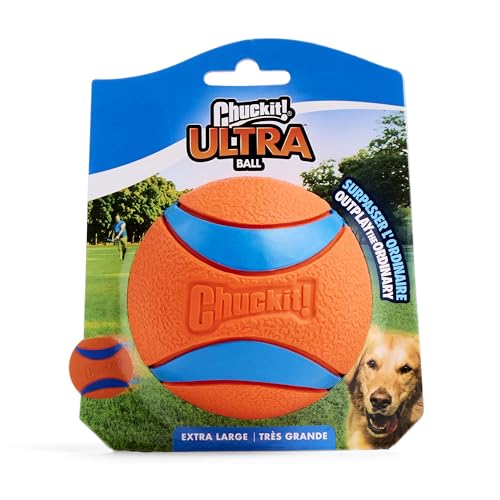 Chuckit! Ultra Ball Dog Toy - Size XL - For Dogs 100+ lbs - Made from Durable Rubber - Super Bouncy - Floats in Water - 3....