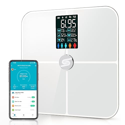 HEYAXA Smart Scale for Body Weight, Digiatl Weight Scale with Large LCD Display, 17 Body Composition Analyzer Sync to APP,...