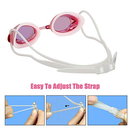 vetoky Swim Goggles, Anti Fog Swimming Goggles UV Protection Mirrored & Clear