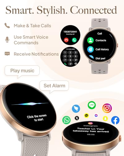 Smart Watch for Women Men, for Android iOS with Sleep Monitor, Pedometer Fitness Tracker, Bluetooth Call, IP68 Waterproof,...