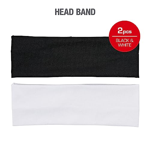 Red by Kiss 2 Pcs 60mm Headbands for Women, Wide Stretchy Elastic Hairband Fashion Workout Yoga Running Sport Hair Accesso...