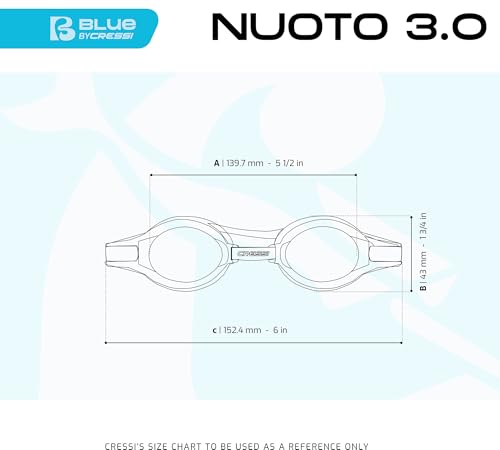 Cressi Adult Swim Goggles, Interchangeable Nose Bridges for Comfort and Maximum Visibility- Nuoto 3.0