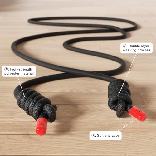 Flow Rope Exercise Jump Rope For Fitness, Working Out, Flow with 9 Ft Adjustable Double Woven Workout Rope For Men, Women,...