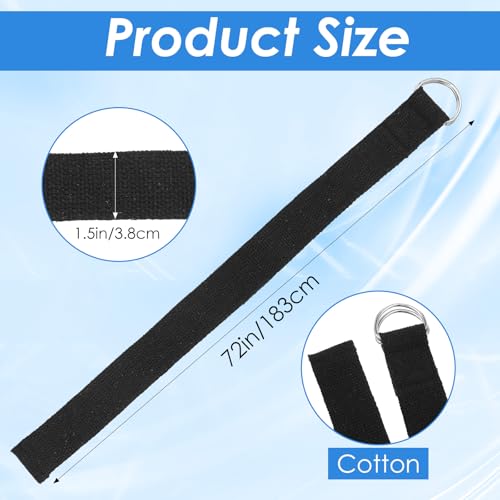 Molain 12 Pcs Yoga Strap, Non-Elastic Stretching Strap Yoga Straps for Stretching Bulk 6ft Exercise Stretch Band with Meta...
