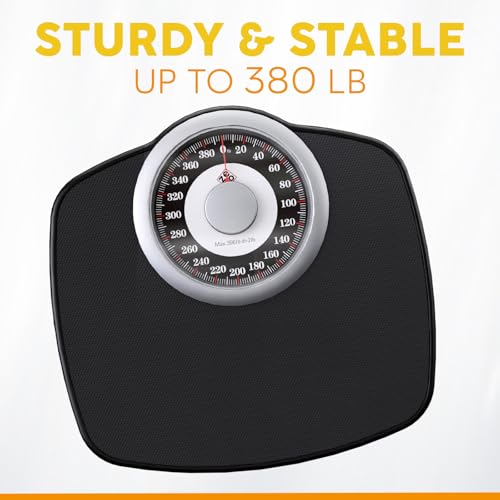 Zeno A25 Scales for Body Weight - Up to 400 LB - New - 5.3" Dial on 12.4" x 10.2" Platform - Anti-Skid Rubber Surface - Ba...