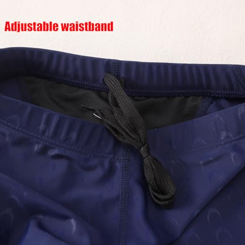 Blithestars Boys Swim Jammers Swim Trunks Kids Competitive Swim Team Suit Athletic Quick Dry Swimming Shorts with Cap UPF 50+