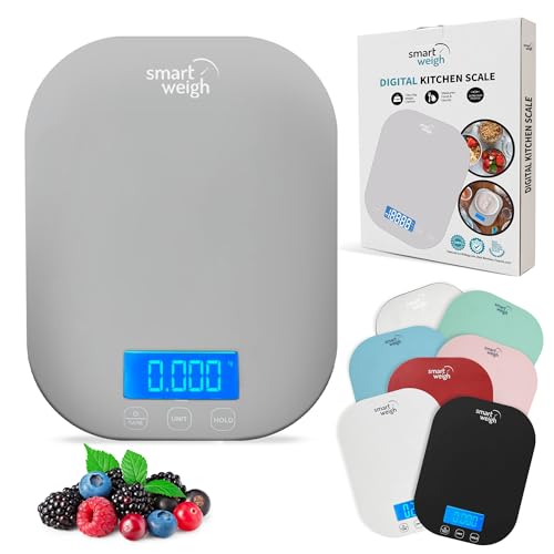 Smart Weigh Gray Digital Kitchen Scale for Cooking, Weight Loss, Calorie Tracking, Baking, Food Portion Control, and Meal ...