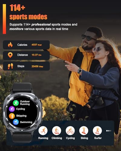 Military Smart Watches for Men(Answer/Make Calls), 1.39" HD Fitness Watch, 24/7 Heart Rate Sleep Monitor, Smart Watch for ...