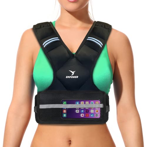 EMPOWER Weighted Vest for Women with Reflective Strips – Adjustable 4-10lbs (4 in1) or Adjustable10-16lbs (4 in 1), Streng...