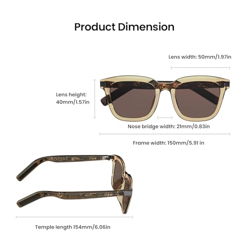 DPVR G2 Smart Glasses Bluetooth Sunglasses with Speakers – Touch Control Bluetooth Glasses for Men & Women, UV400, IPX4