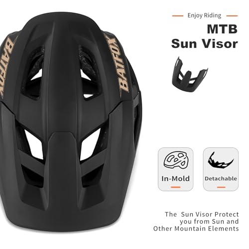 BATFOX NTA 8776 E-Bike & Mountain Bike Helmet for Adults Youth, E-MTB Cycling Helmet for Men Women (52-60CM)