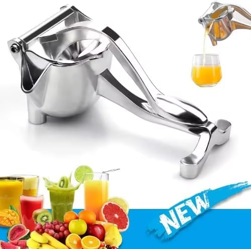 2-Pack Heavy Duty Manual Juicer, Aluminum Alloy Hand Juicer Squeezer with Ergonomically Designed Handle, 0.6L Capacity for Lemon, Orange, Grapefruit - Easy to Clean