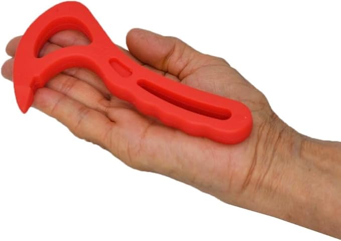 Home-X Pull Tab Can Opener - Manual Ring Pull Can Tab Opener - Easy Open Can Opener for Seniors, Protecting Nails or Arthritis - Dishwasher Safe Can Tab Opener Tool for Kitchen and Outdoors - Red