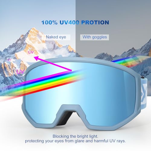 EXP VISION Ski/Snowboard Goggles, Anti-Fog Snow Goggles for Men & Women - Perfect for Skiing, Snowboarding & Winter Sports