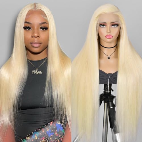 613 Lace Front Wig Human Hair 13x6 Transparent Lace Straight 613 HD Lace Frontal Wig Blonde Wig Human Hair Pre Plucked with Baby