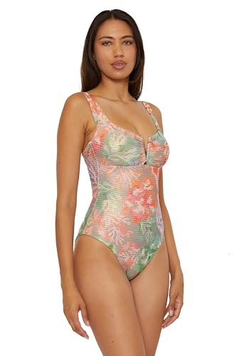 Becca Womens Coral Reef One Piece Swimsuit, Adjustable, Bathing Suits for Women
