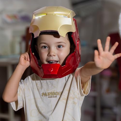 Tevigo Open/Close Wearable Helmet with Eyes Glowing for Kids and Teens Mask Costume and Role-Play Dress Up, Ideal for Birt...