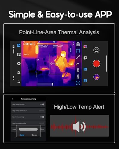 REVASRI Thermal Camera for iPhone and Android, 320×240 Super IR Resolution Thermal Imaging Camera, -4℉ to 842℉ Temp Range,...
