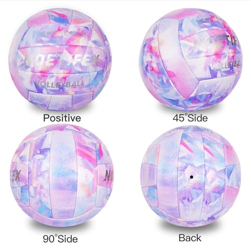 Noetifex Soft PU Leather Volleyball, Official Size 5,Thickened Durable Indoor Outdoor Waterproof Volleyball for Beach, Poo...