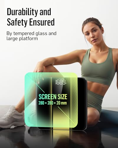 RunStar Digital Bathroom Scale for Body Weight with High Precision, Clear LED Backlight Display, Accurate Scale with 6mm T...