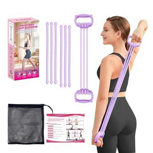 XLMABZ 6 Gear Adjustable Resistance Bands, Fitness Resistance Bands Exercise Bands with Comfort Grips, Unisex, for Arms, C...