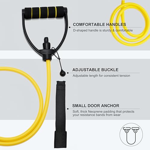 Resistance Bands with Handles, Exercise Resistance Bands, Workout Bands with Door Anchors, Adjustable Length, for Resistan...