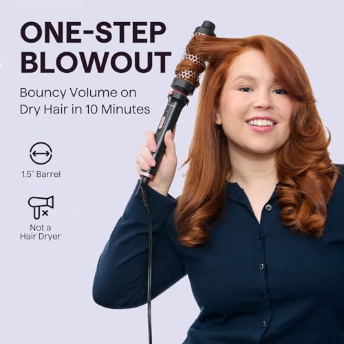 Wavytalk Thermal Brush, 1 1/2 inch Heated Round Brush with Detachable Head, Velvet Pouch and Dual Voltage for Travel, Easy...