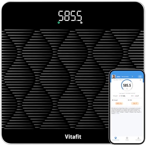 Vitafit Amazing 660lb Smart Bathroom Scale for Body Weight in 0.1lb, High Accuracy Assured by Scale Professional Factory S...