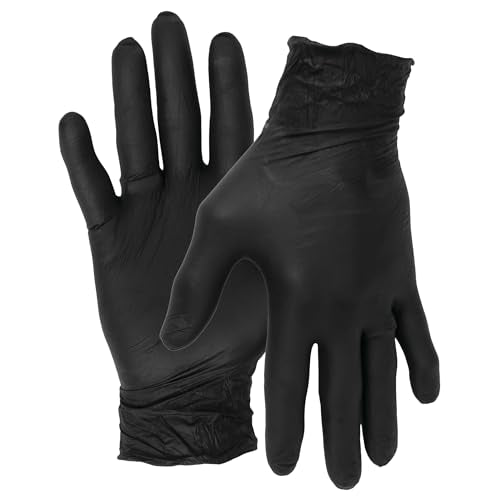 Performance Tool W89012 Large Black Nitrile Gloves Medium