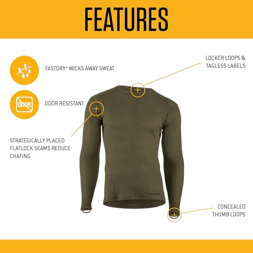 Carhartt Men's MBL113 Base Force® Midweight Base Layer Classic Crew