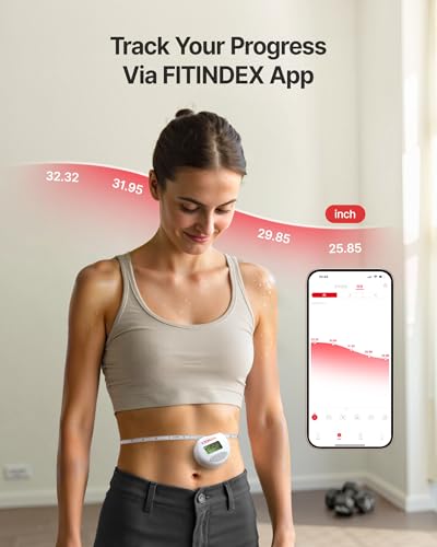 FITINDEX Body Measuring Tape, Accurate Bluetooth Measuring Tape for Body Measurements, Smart Body Tape Measure Retractable...