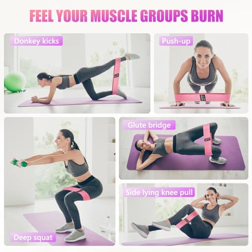 Resistance Bands for Working Out, Exercise Workout Bands for Women & Men, 3 Levels Elastic Stretch Bands for Exercise with...