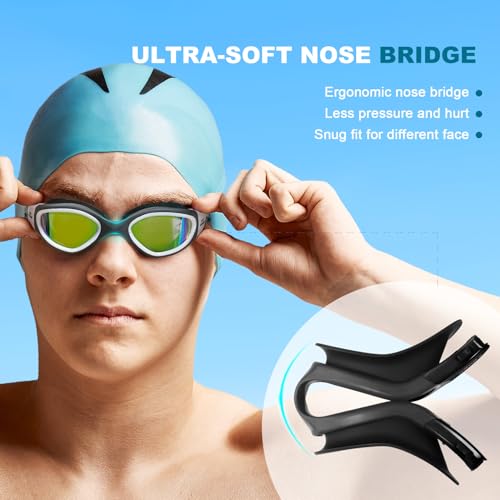 EXP VISION Adult Swim Goggles, Anti Fog Swimming Goggles Women Men No Leaking Triathlon Water Goggles
