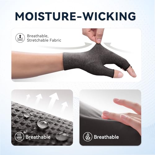 Duerer Arthritis Gloves Women Men, Carpal Tunnel, Rheumatiod, Tendonitis, Fingerless Hand Thumb Compression Gloves