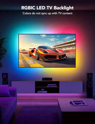 Govee TV LED Backlight Strip, RGBIC Smart LED Backlight for 40-50inch TVs, Music Sync, Wi-Fi Bluetooth & App Control, Work...