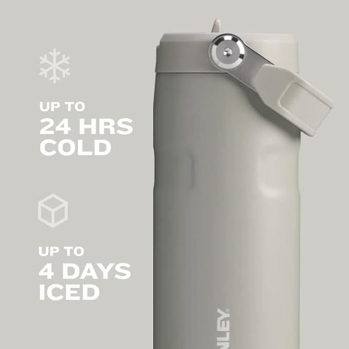 STANLEY IceFlow Flip Straw 2.0 Water Bottle 24 OZ | Built-In Straw with Larger Opening | Lightweight & Leak-Resistant | Insulated Stainless Steel | BPA-Free | Lilac