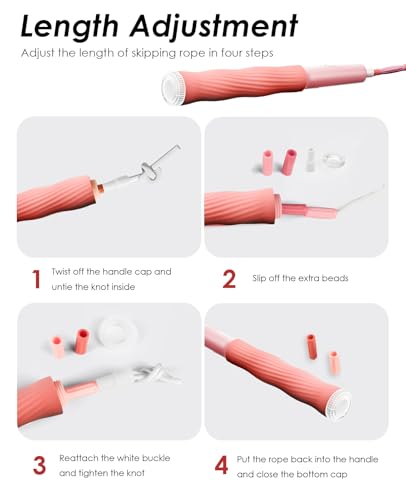 POCFOINY 2 Pack Beaded Jump Rope for Kids, Upgraded Segmented Jumping Rope for Workout, Adjustable Skipping Rope Speed Rop...
