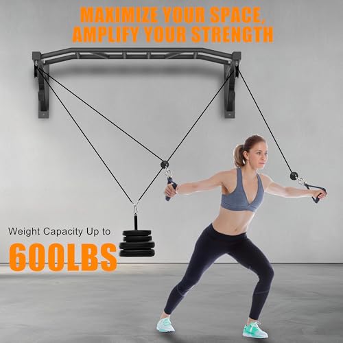 Upgrade Pull Up Bar Wall Mounted,Heavy Duty Multi Grip Chin Up Bar for Strength Training, 600 lbs Capacity, Durable Steel ...