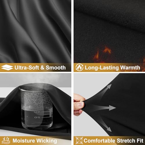 DHSO Long Sleeve Thermal Shirt For Women Fleece Lined Undershirt - Soft Warm Base Layer Tops Cold Weather