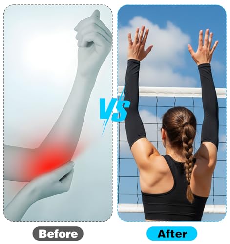 Arm Pads for Volleyball, Compression Youth Volleyball Arm Sleeves for Teen Girls, UV Sun Protection & Moisture Wicking, Li...