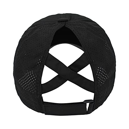 HGGE Womens Criss Cross Ponytail Baseball Cap Adjustable High Messy Bun Ponycap Quick Drying Hat