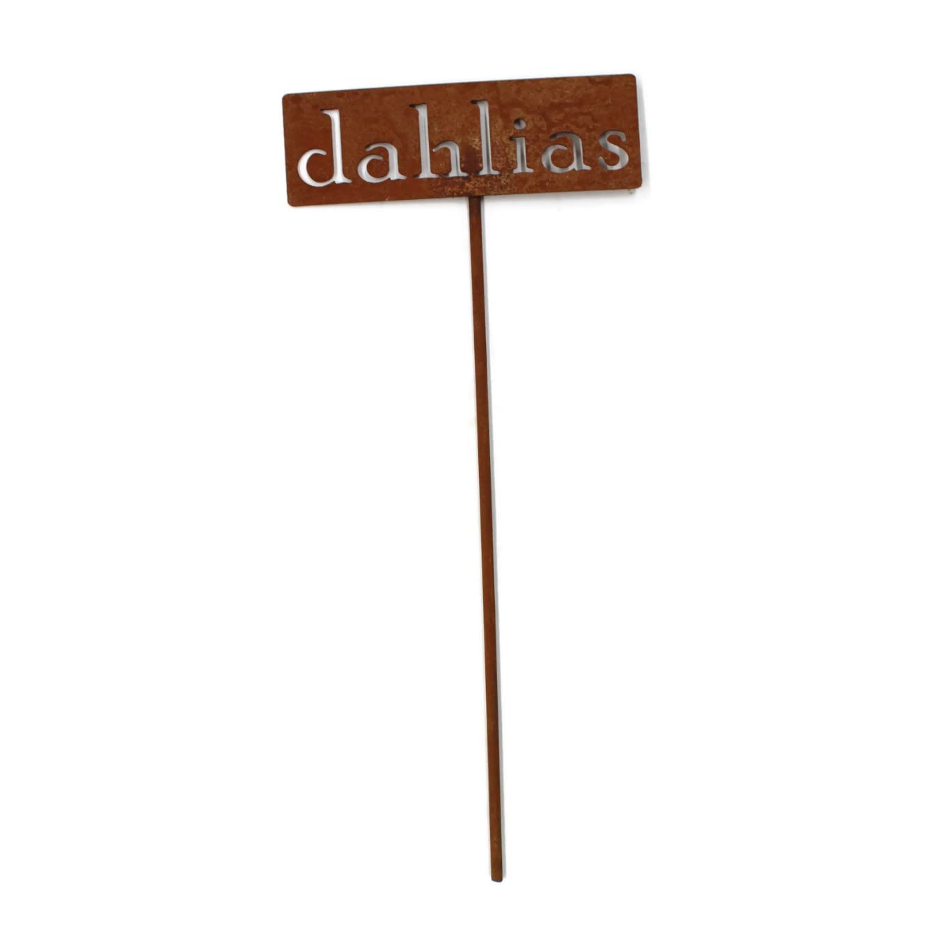 Classic Metal Garden Markers 19 Inches Tall (dahlias, Naturally Rusted)