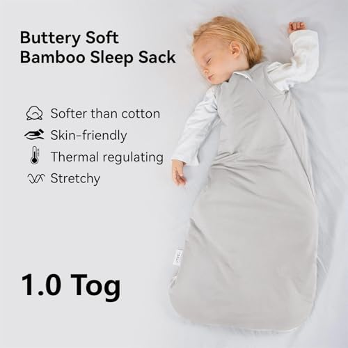 BubblePanda Rayon Made from Bamboo Sleep Sack 18-24 Months 1.0 Tog Soft Toddler Sleeping Sack 2t for Babies 2-Way Zipper B...