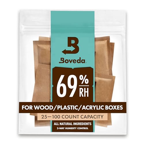 Boveda 69% Two-Way Humidity Control Packs For Plastic and Wood Containers Size 60 – 4 Pack – Moisture Absorbers – Humidifi...