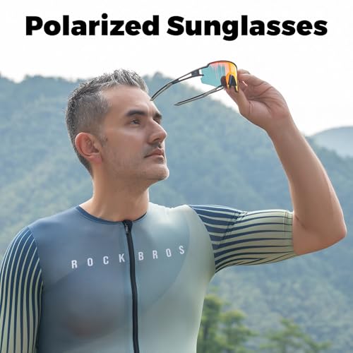 ROCKBROS Polarized Sunglasses for Men Women UV Protection Cycling Sunglasses Sport Glasses