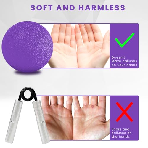Ortarco 3 Pack Stress Balls for Adults, Hand Strengthening Devices Exercise Balls Physical Therapy Ball, Squeeze Balls for...