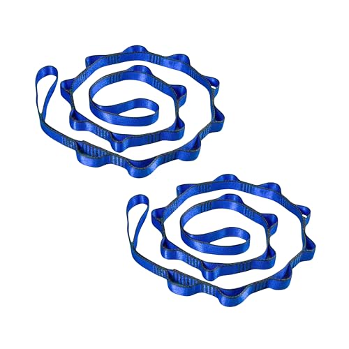 2pcs safety daisy chain, multi-ring adjustable nylon strap rope yoga pilates stretch band