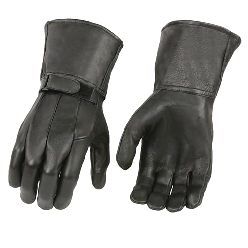 Men's Long Cuff Deer Skin Thermal lined Gauntlet Gloves